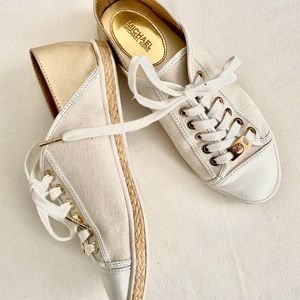 Cream and Gold Michael Kors Sneakers